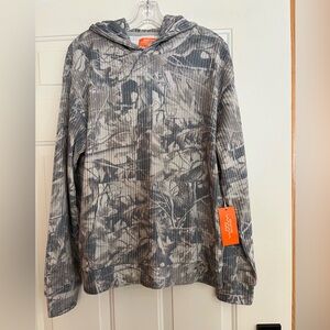 New Men’s Negative Space camo long sleeve waffle knit hoodie. Size medium
